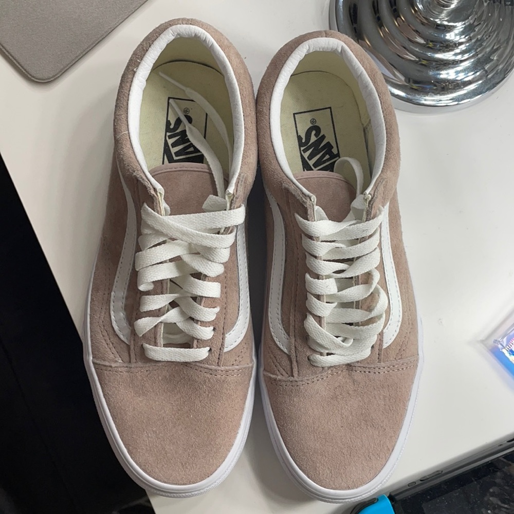Taupe/ blush pink old school Vans